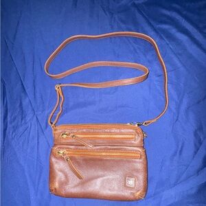 Wise Owl Brown Leather Crossbody Bag Purse